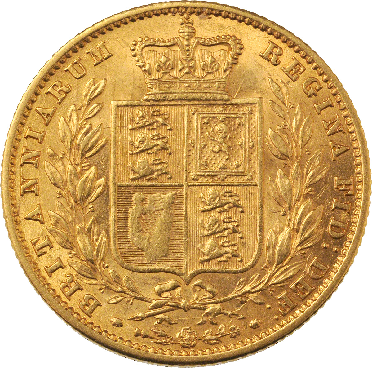 Reverse Face of a 1859-Ansell-Gold-Sovereign