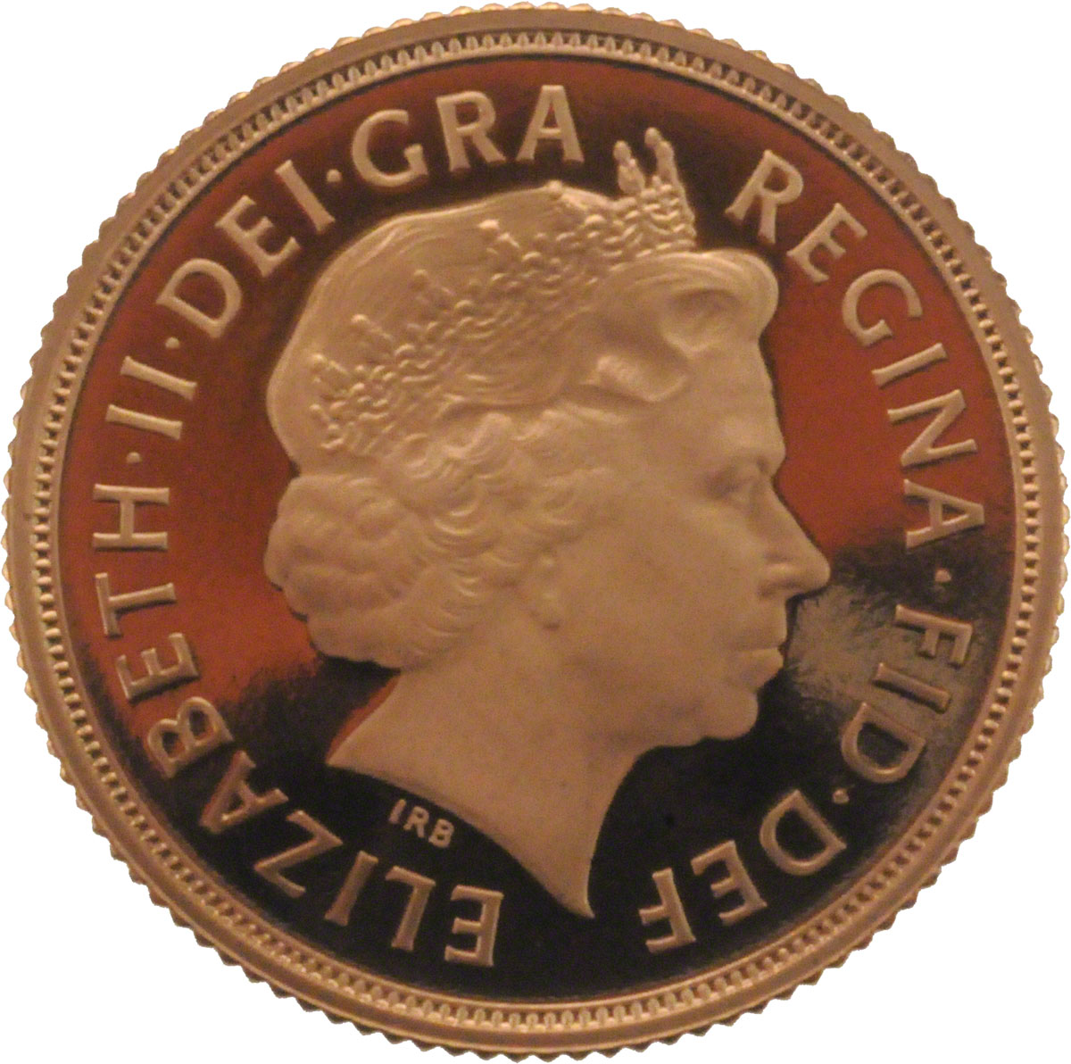 Obverse Face of a 2012-Gold-Sovereign