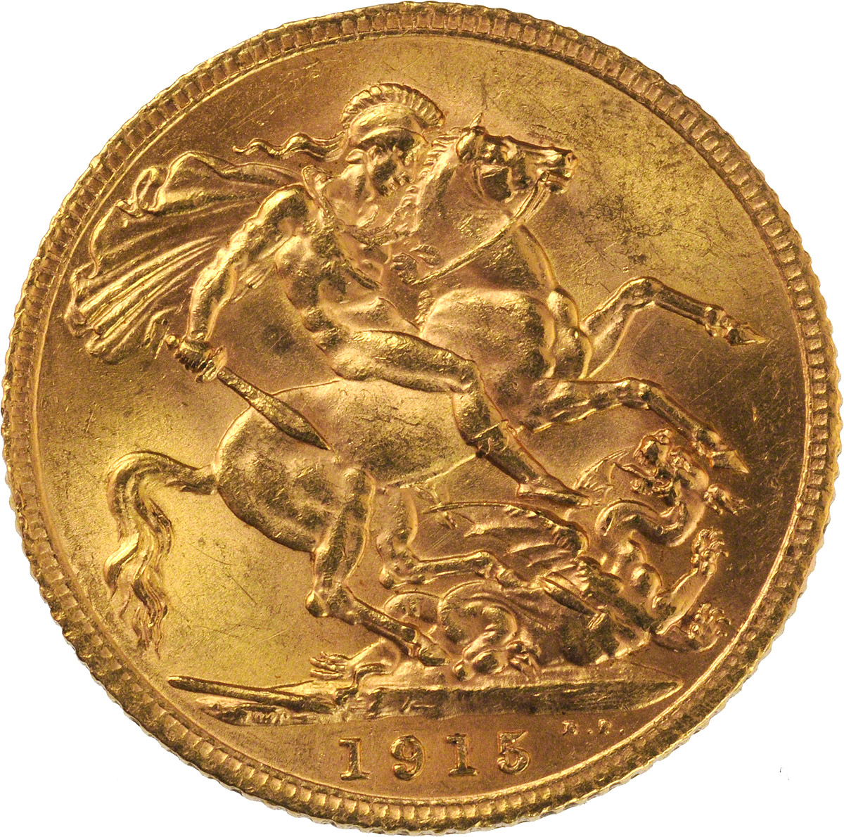 1915 Gold Sovereign George V St George London Mint